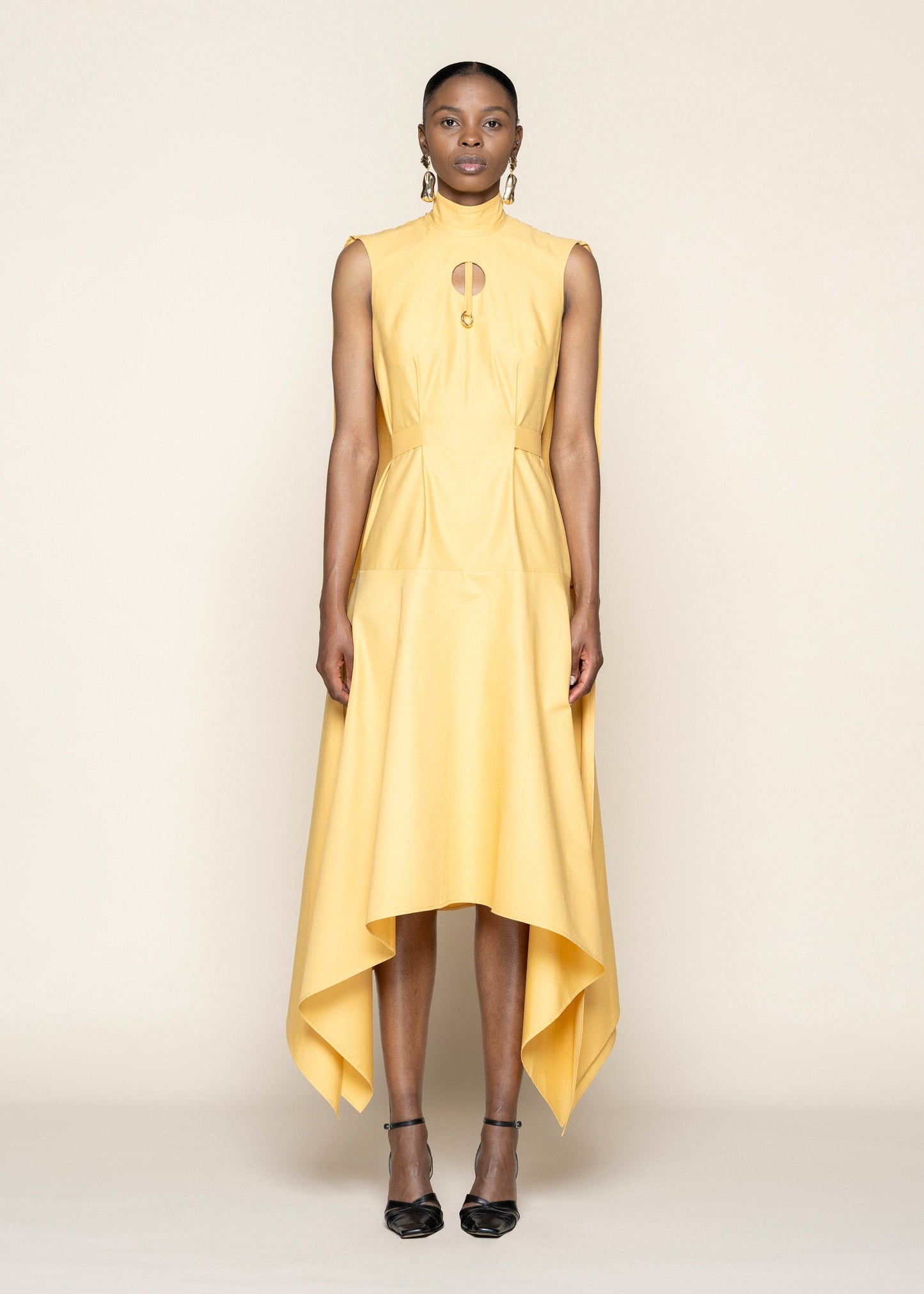 Cascading Cape Dress