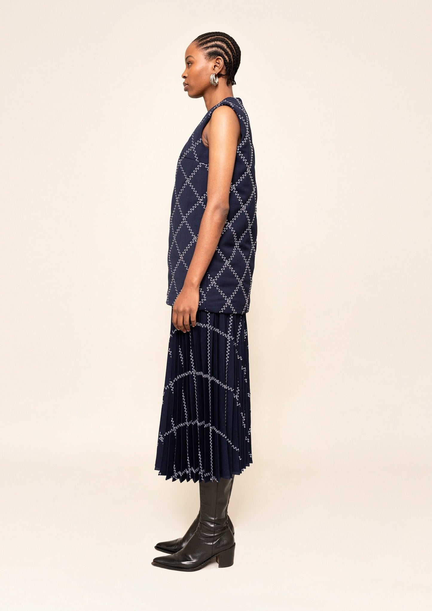 Zig-zag Pleated Skirt