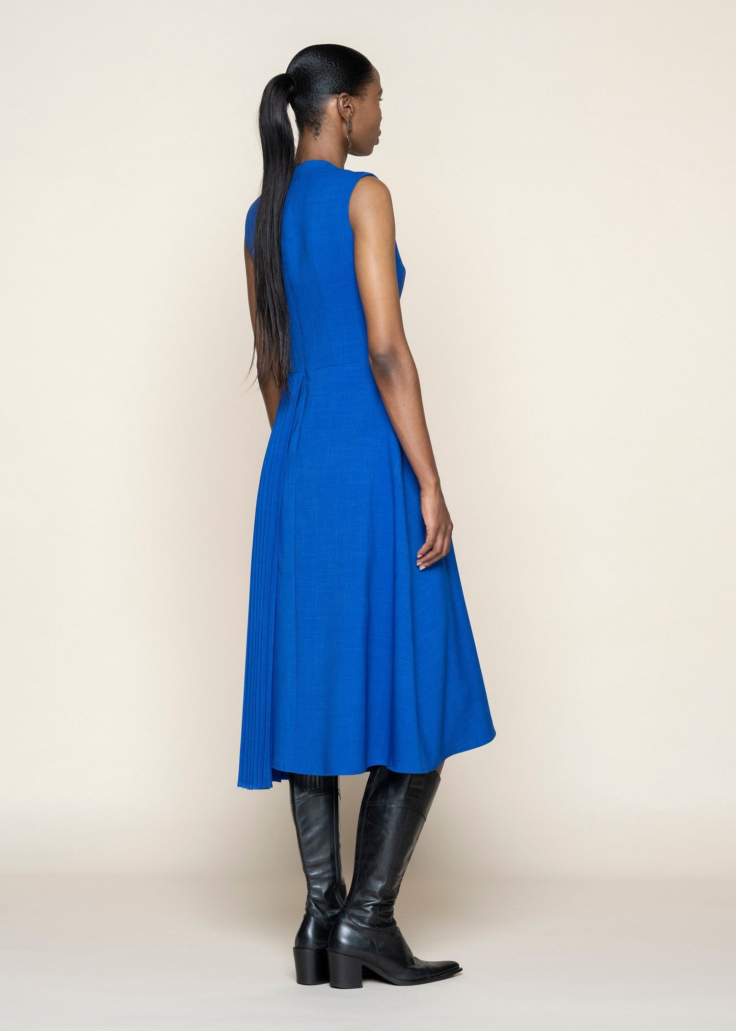 Keyhole Side Pleat Dress