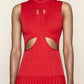 Red Pleated Maxi Dress