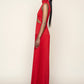 Red Pleated Maxi Dress