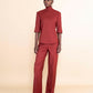 Ruby Red High Neck Blouse