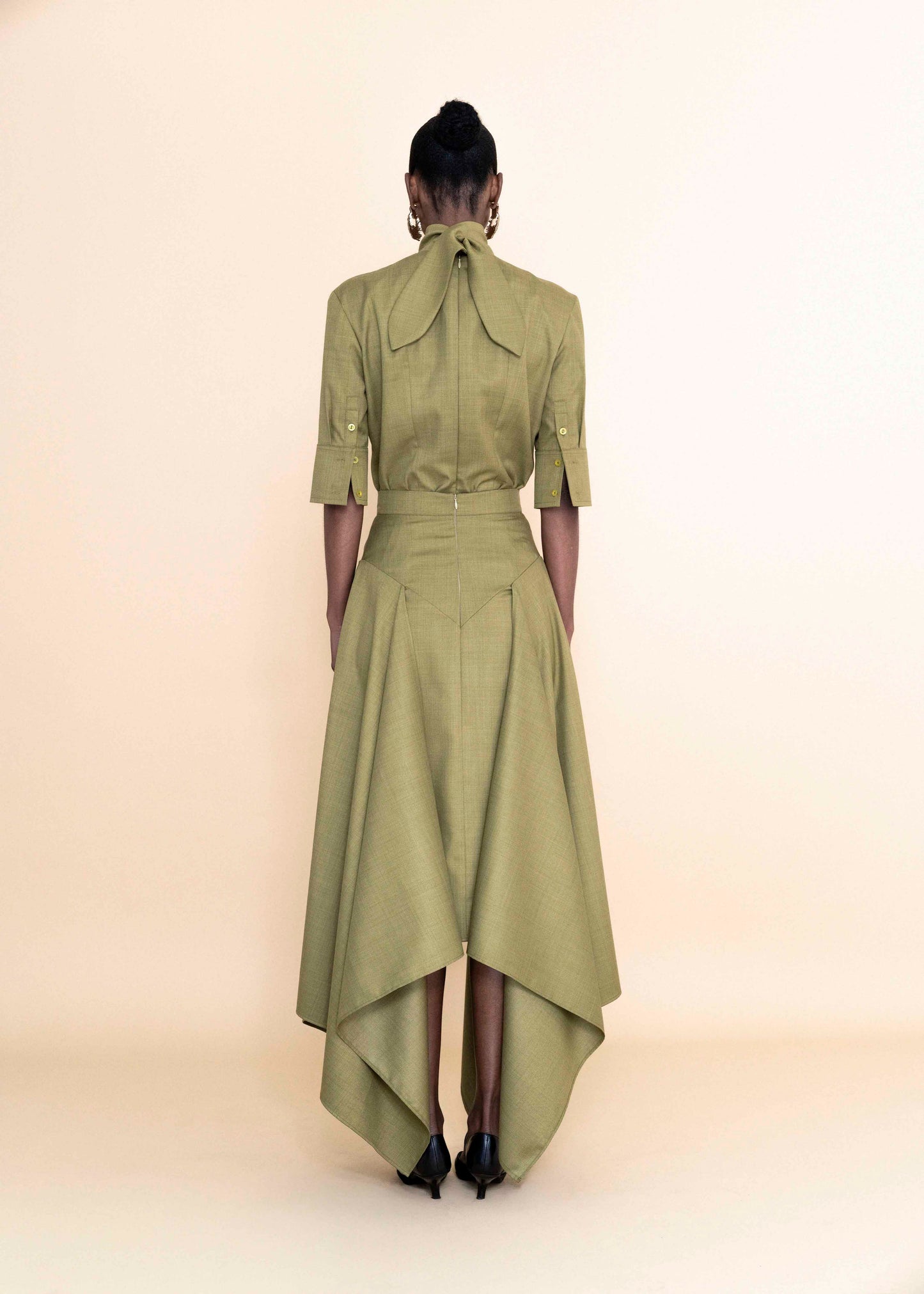 Pomelo Olive Cascading Skirt