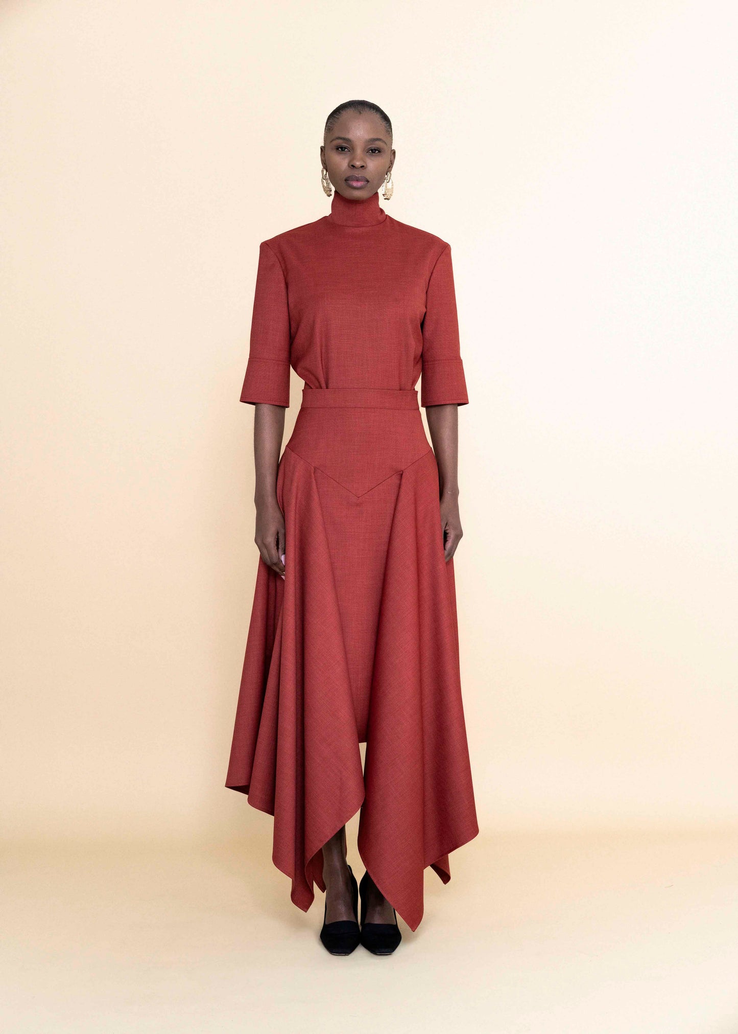 Ruby Red Cascading Skirt